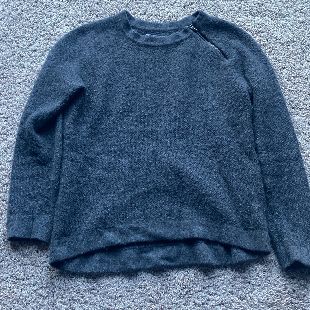 Abercrombie and fitch soft grey sweater zipper